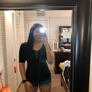 Black Crisscrossed Shirt